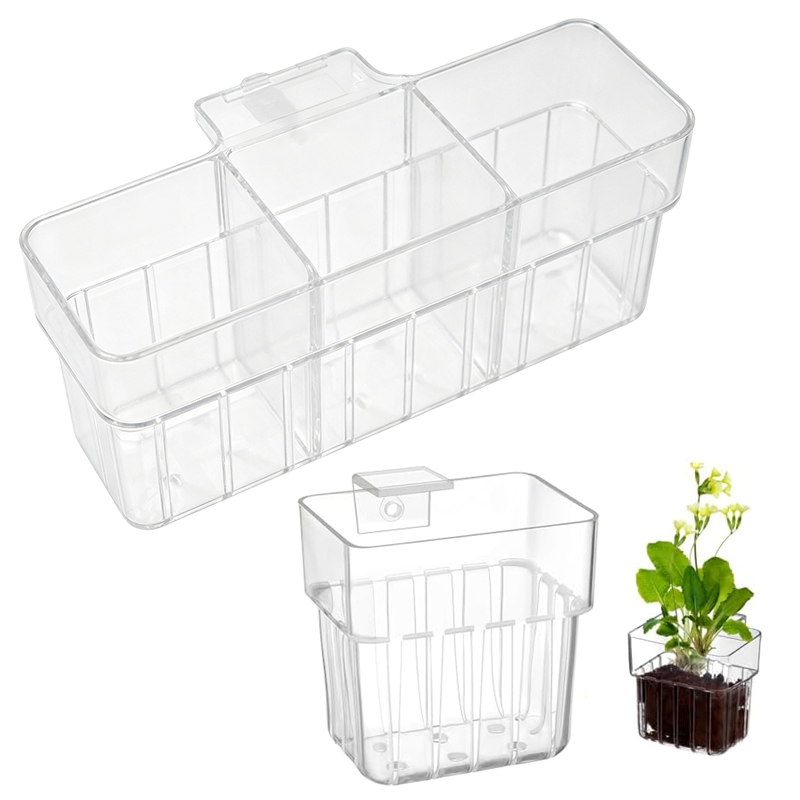 Aquarium Planted Wall - Keranjang Hidroponik Transparan untuk Akuarium, Rak