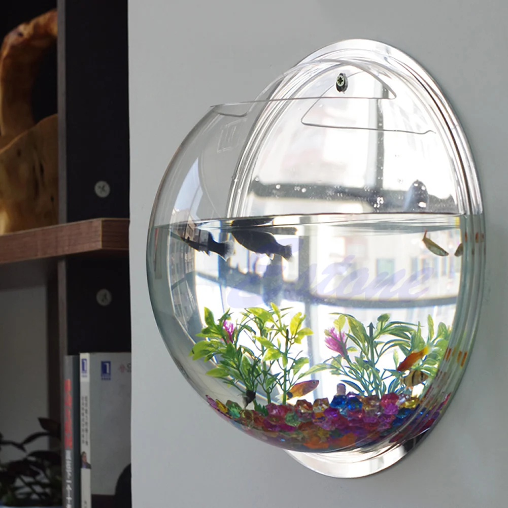 Aquarium Planted Wall - Mangkuk Ikan Akrilik Terpasang Di Dinding