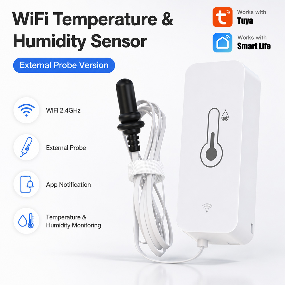 Aquarium Plant Original - Tuya Sensor Kelembaban Suhu WiFi, dengan
