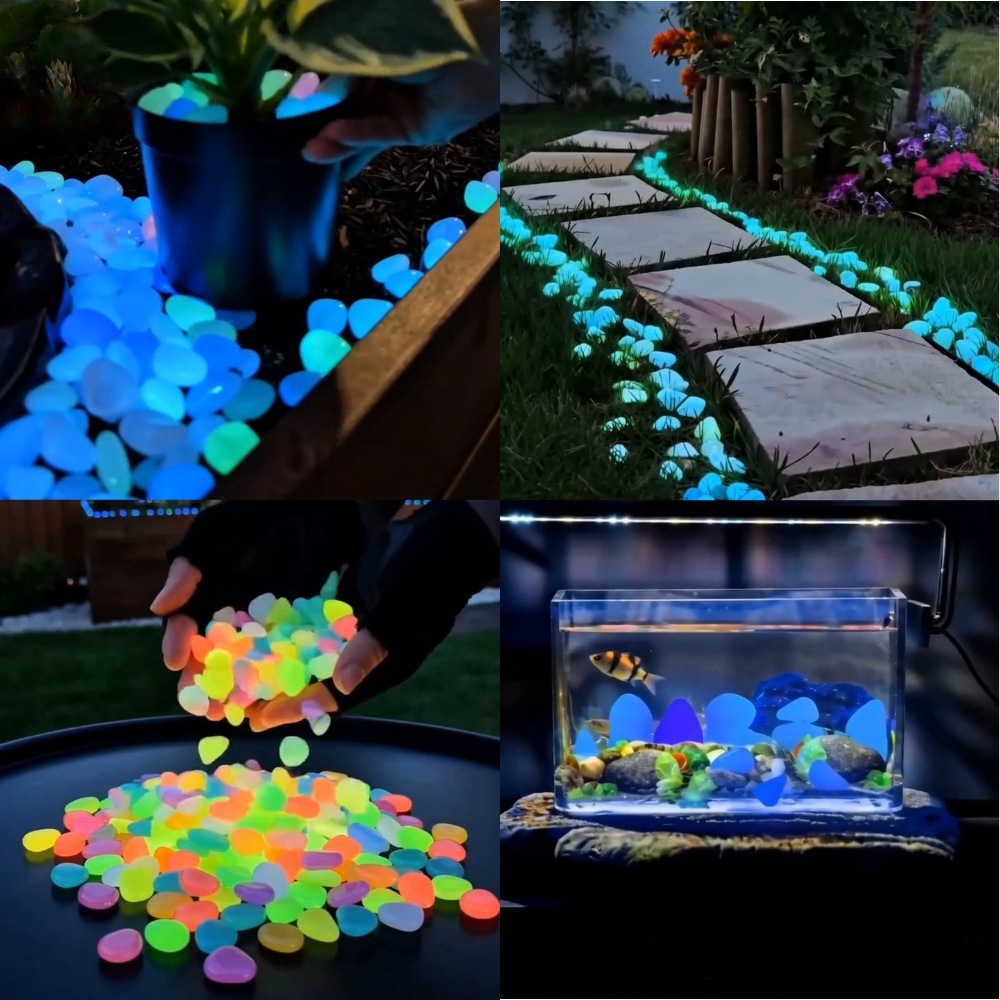 Aquarium Plant Original - Batu Taman Bercahaya Warna-warni yang Bersinar