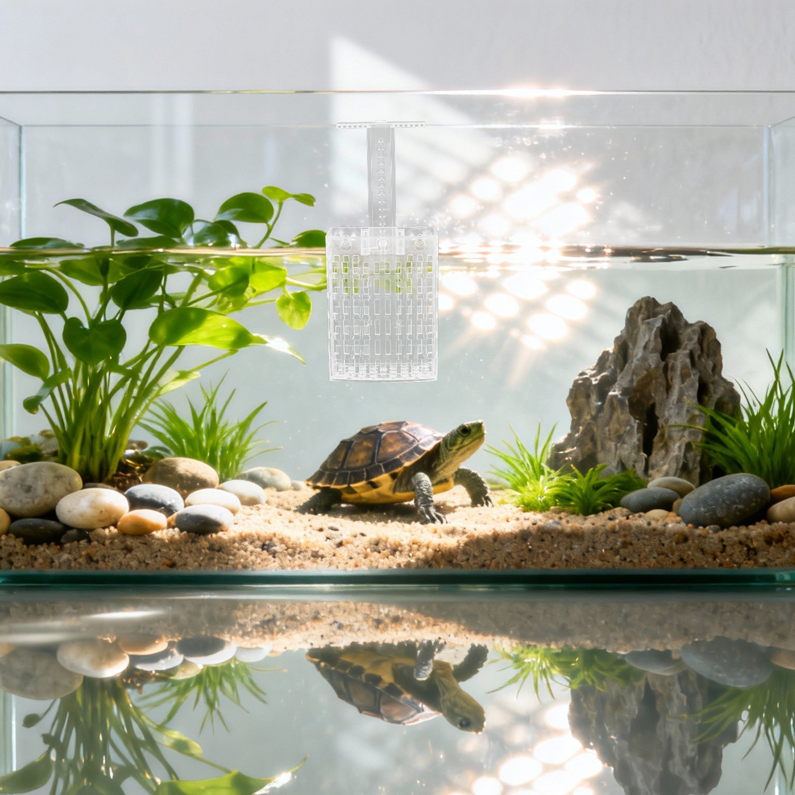 Aquarium Planted Fish Tank - 2Set Penyangga Tanaman Akuarium Transparan, Braket