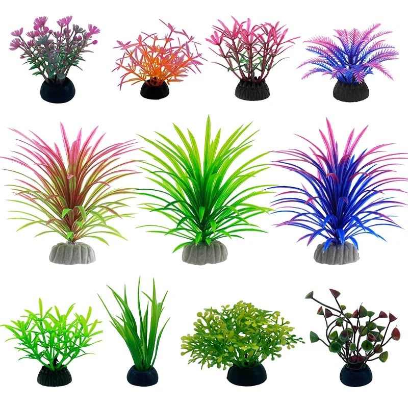 Aquarium Planted Tree - PVC simulasi dekoratif akuarium daun buatan