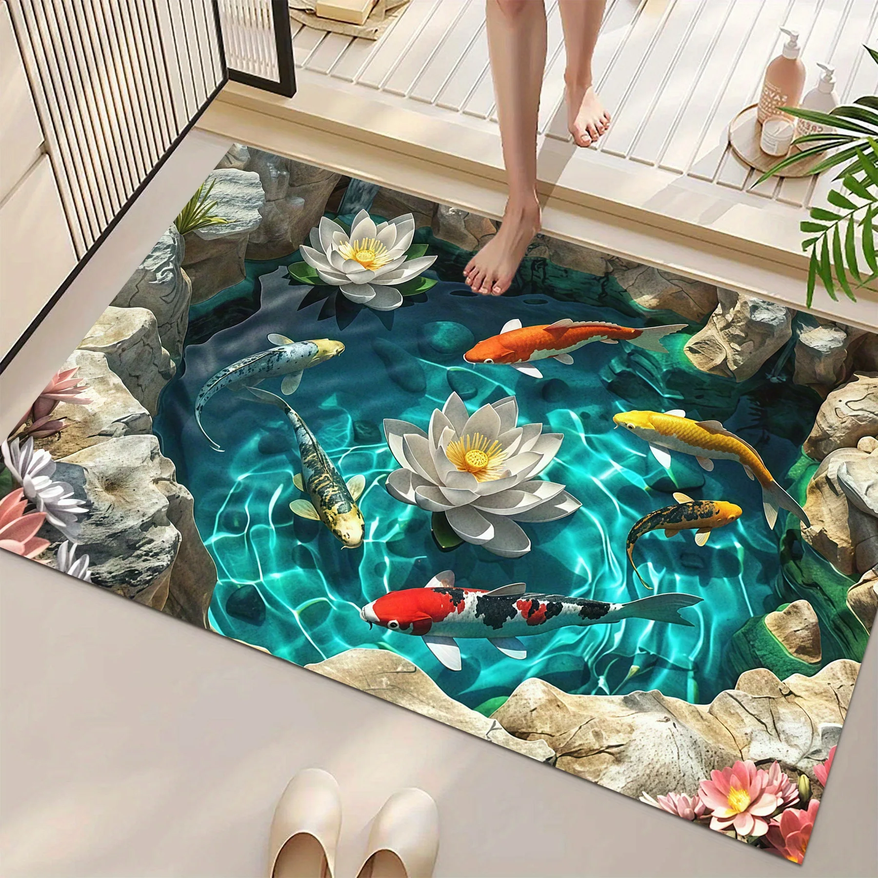 Keset Kamar Mandi 2D Motif Ika - Planted Aquarium Carpet Plant ulasan dan harga